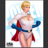 MC Bourbonnais as Power Girl artwork by XERACX on pearlescent photo paper